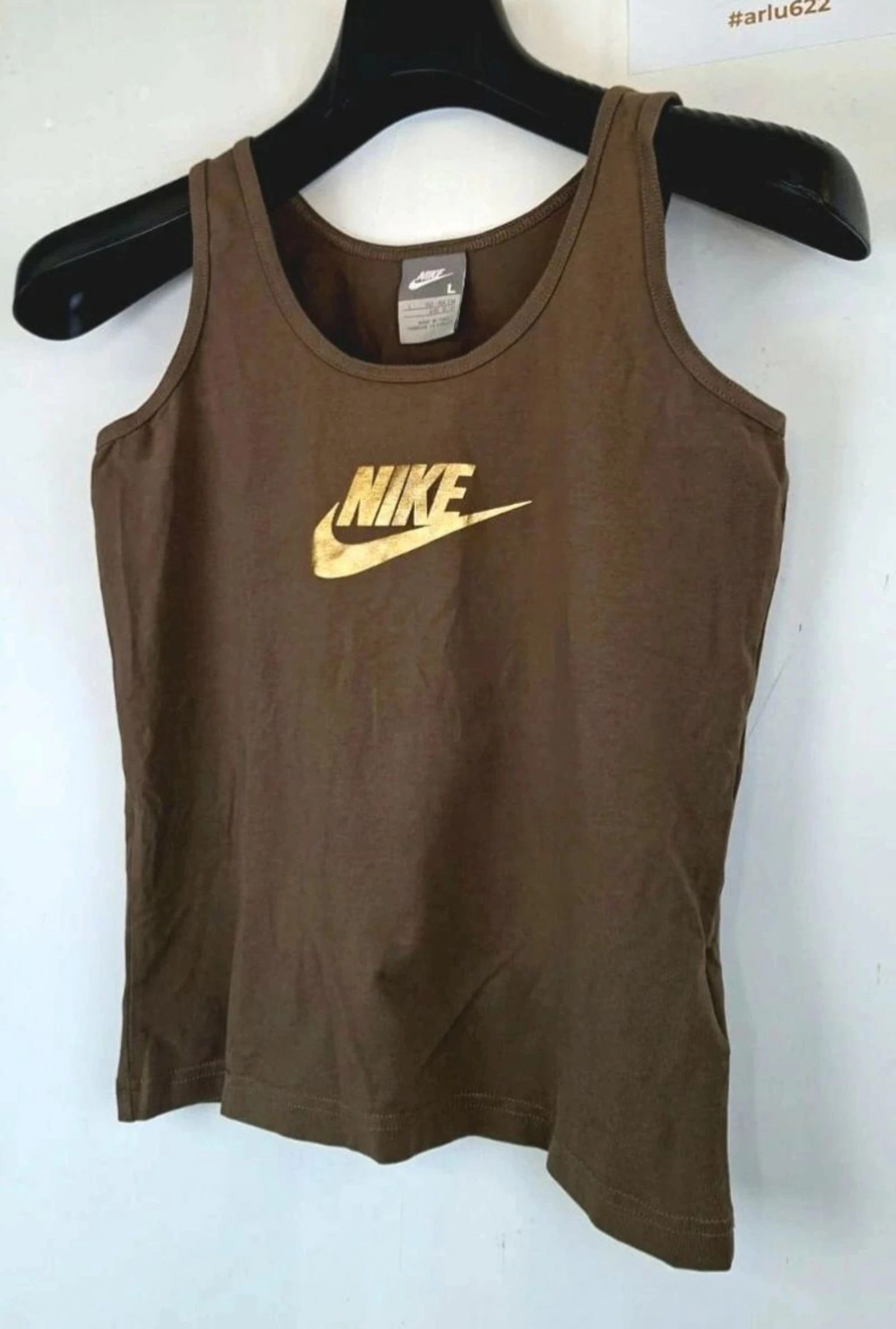 Nike Tank Top Vintage Bruin Goud Logo Y2K 2000s – photo 2